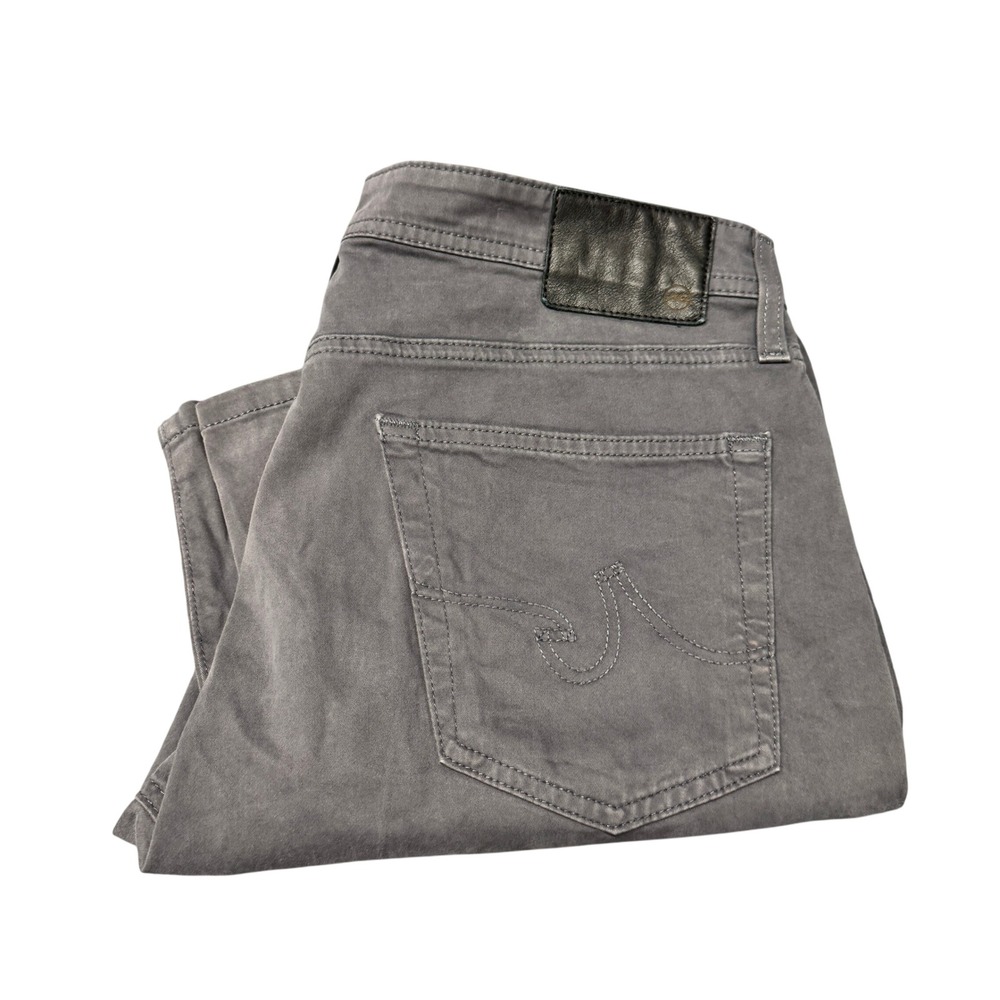 AG Adriano Goldschmied Pants Mens 34x28 ACTUAL Everett Slim Straight Gray HEMMED